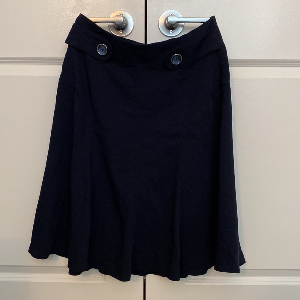T Tahari Navy Blue A-Line Skirt